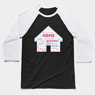 House of words Red Home and Blue House in caps Baseball T-Shirt